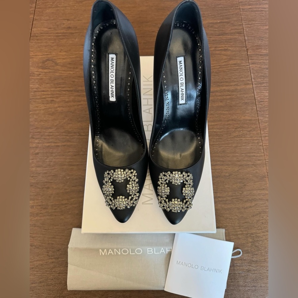 Manolo Blahnik
Hangisi 105MM Leather Pumps